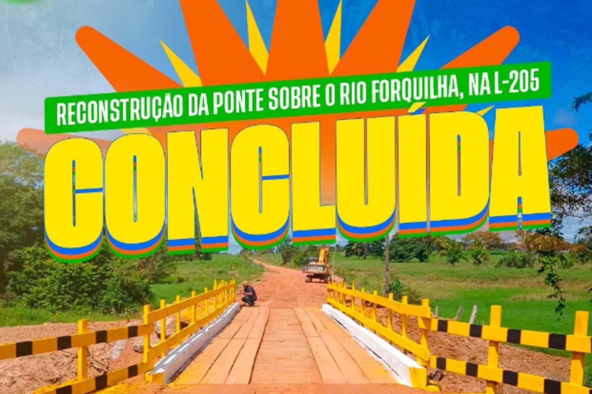 Prefeitura finaliza reconstrução da ponte sobre o Rio Forquilha, na L-205 garantindo mais segurança, mobilidade