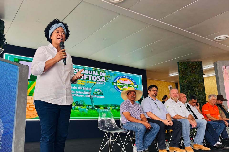 Sílvia Cristina ressalta a força da pecuária, no 7° Fórum Estadual de Febre Aftosa na Rondônia Rural Show