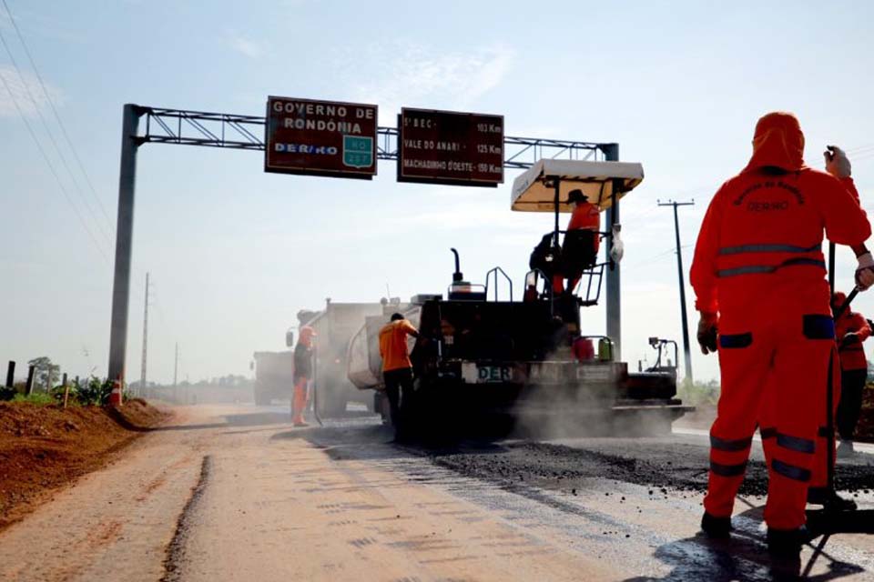 Obras de melhorias na Rodovia 257 entre Ariquemes e Machadinho do Oeste são executadas