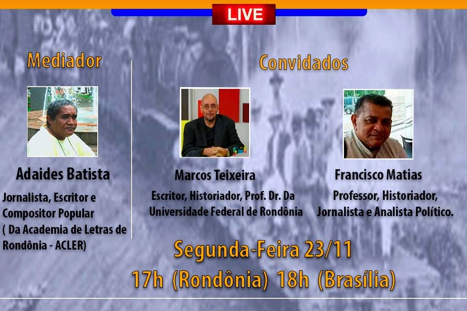 Escola do Legislativo promove live sobre Trajetória do Negro em Rondônia