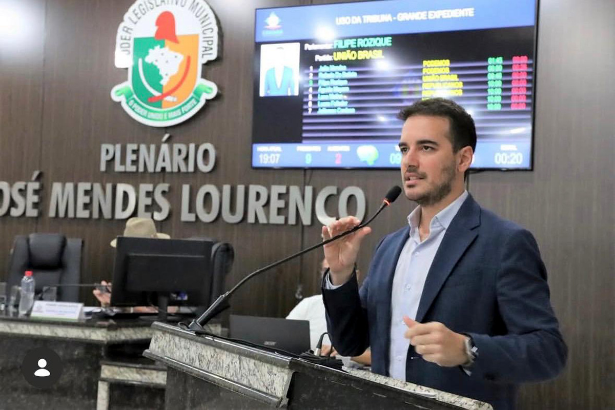 Vereador de Ariquemes Felipe Roque sonha com a Câmara Federal e quer mudar de partido