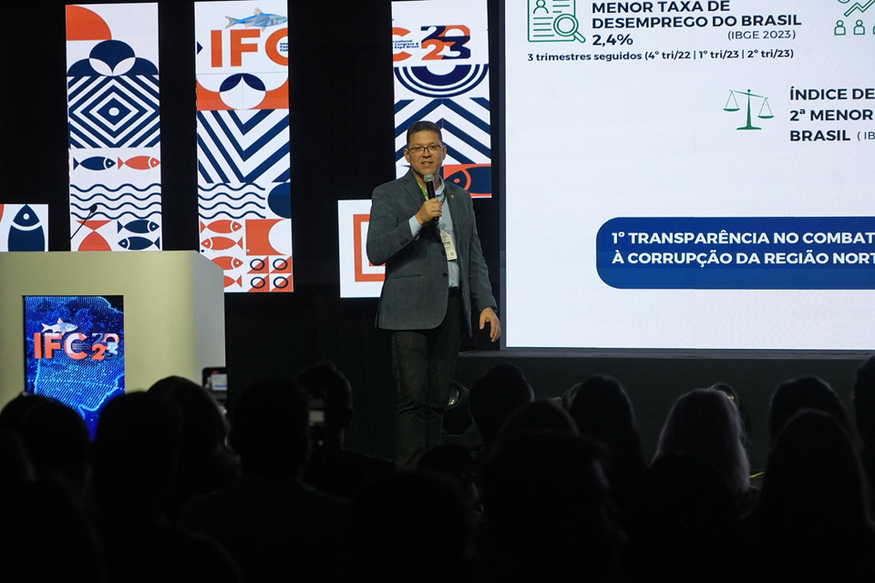 Governador Marcos Rocha reforça sustentabilidade e negócios em Congresso Internacional de Pescado