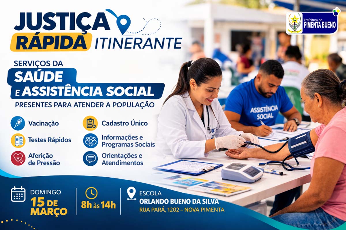 Secretaria de Saúde e Assistência Social participam da ação Justiça Rápida Itinerante 