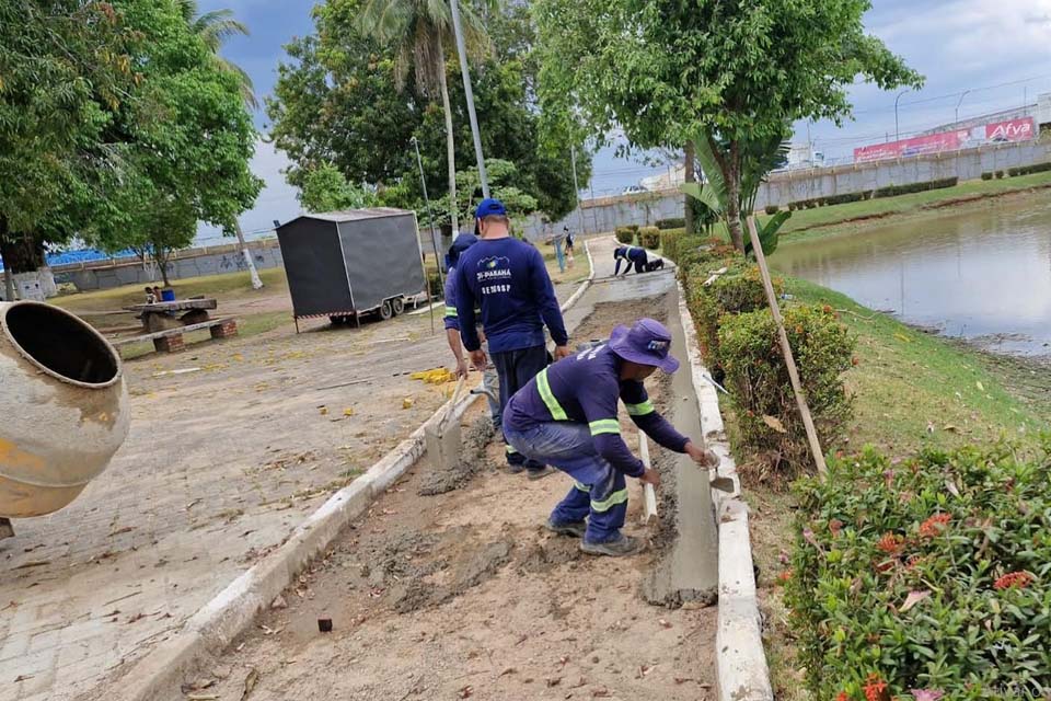 Prefeitura de Ji-Paraná acelera revitalização do entorno da Lagoa do Beira Rio