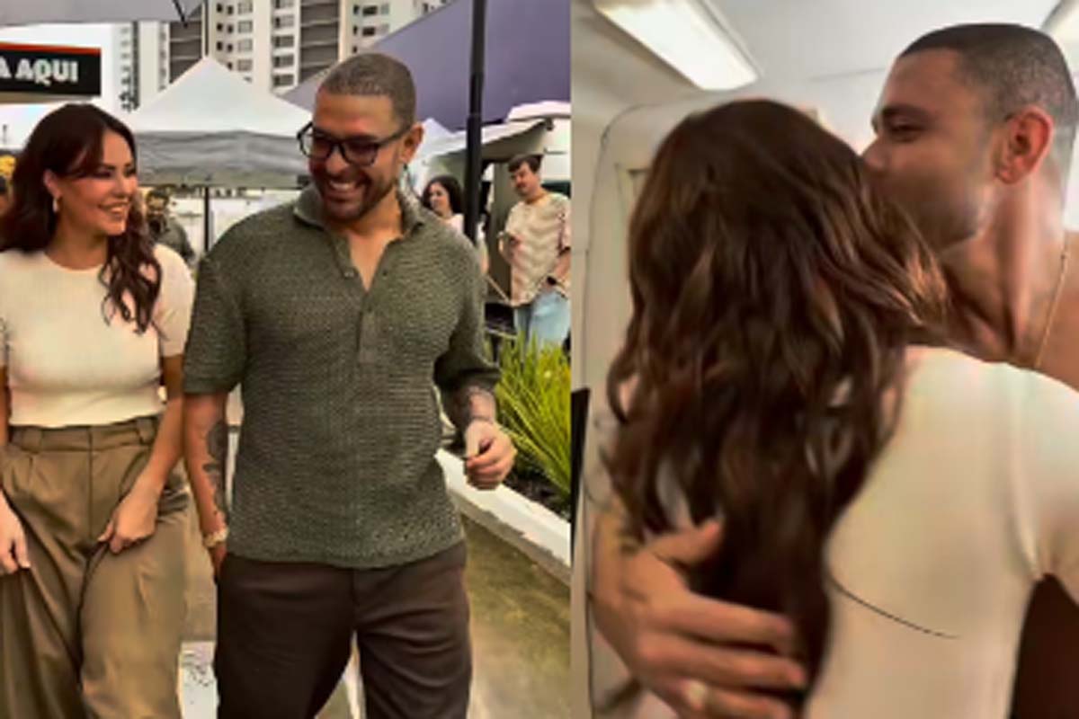 Paolla Oliveira e Diogo Nogueira aparecem soltinhos em gravação, e fãs já pedem a volta do casal