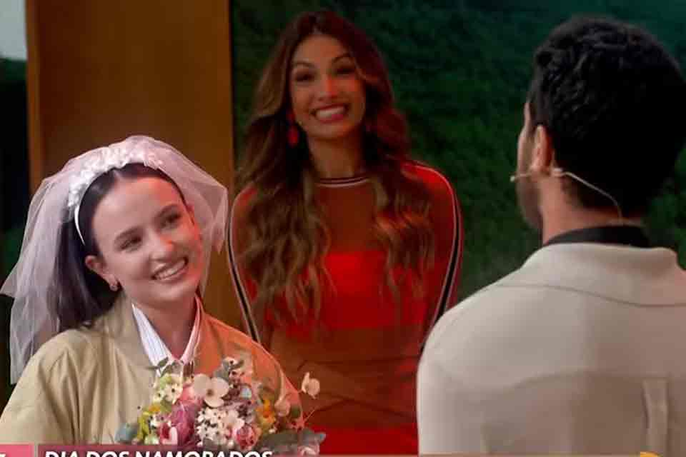 “Te escolho hoje, amanhã e a vida toda”: Larissa Manoela e André Luiz Frambach renovam votos ao vivo na TV