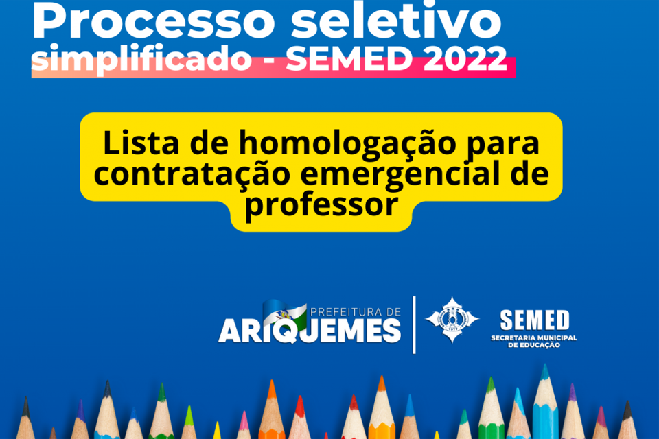 Prefeitura divulga lista de homologação para contratação emergencial de professor
