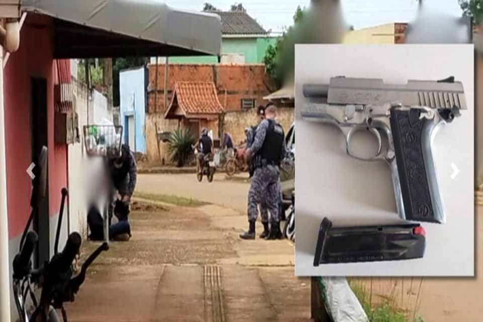 Foragido é preso portando pistola com numeração raspada em Vilhena 