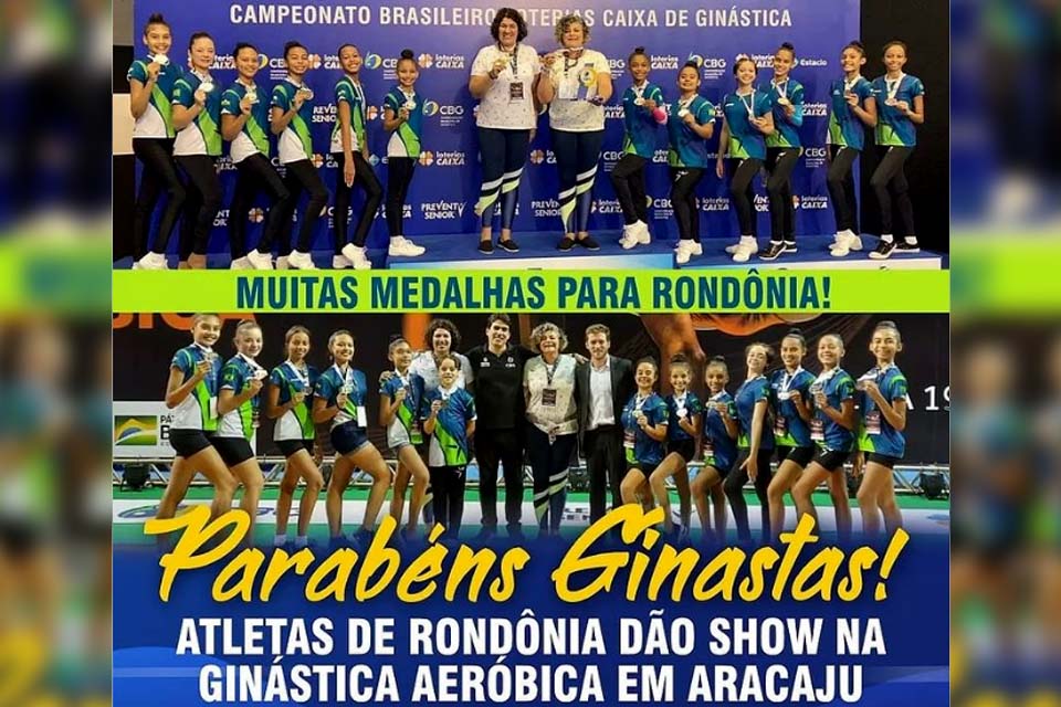 Rondonienses voltam com ouros de competição de ginástica em Aracaju