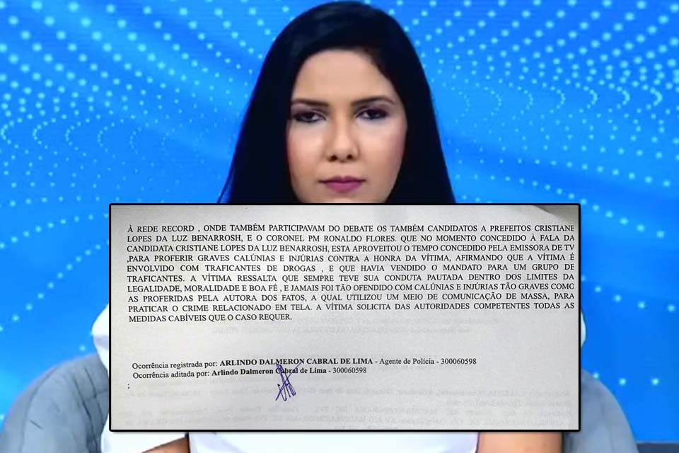 No debate, Cristiane Lopes acusa Samuel Costa de vender mandato para traficantes; candidato registra ocorrência na Polícia Civil