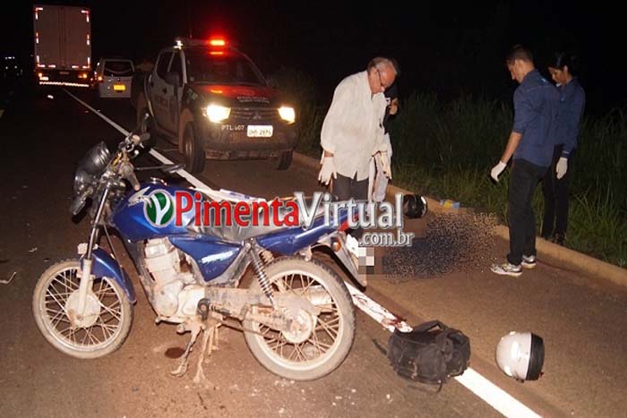 Motociclista morre em grave acidente na BR-364 em Pimenta Bueno