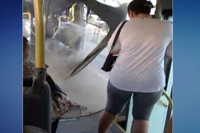 Passageiro filma ônibus se partir ao meio na Grande Florianópolis 