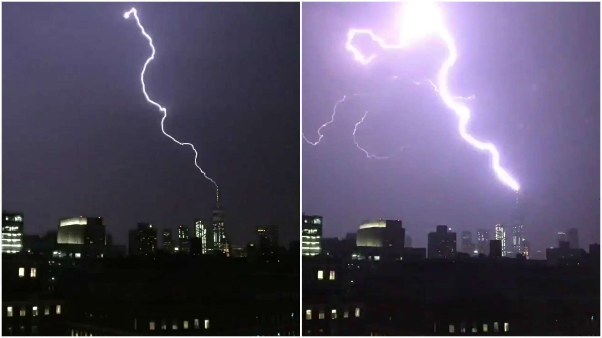 Raio atinge arranha-céu de Nova York