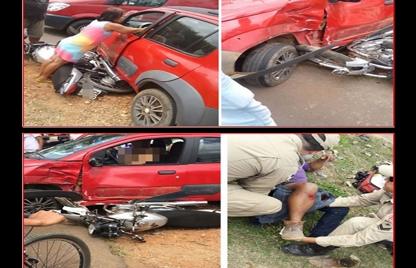 Ouro Preto - Motociclista fica gravemente ferido após colidir com carro 