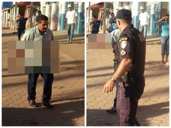 Homem  surta e se corta em via pública em Alvorada d'Oeste - RO