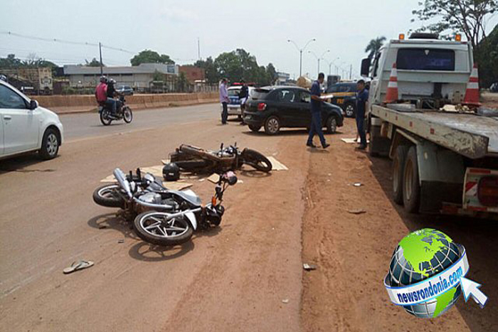 Grave acidente envolvendo duas motos no viaduto da Jatuarana