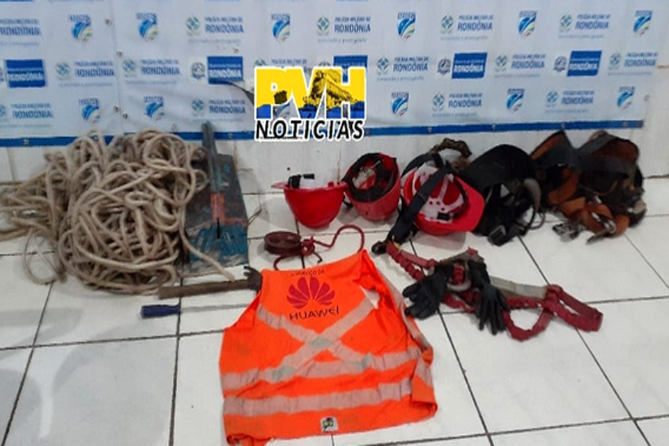 Trio é preso furtando cabos em torre de telefonia em Porto Velho