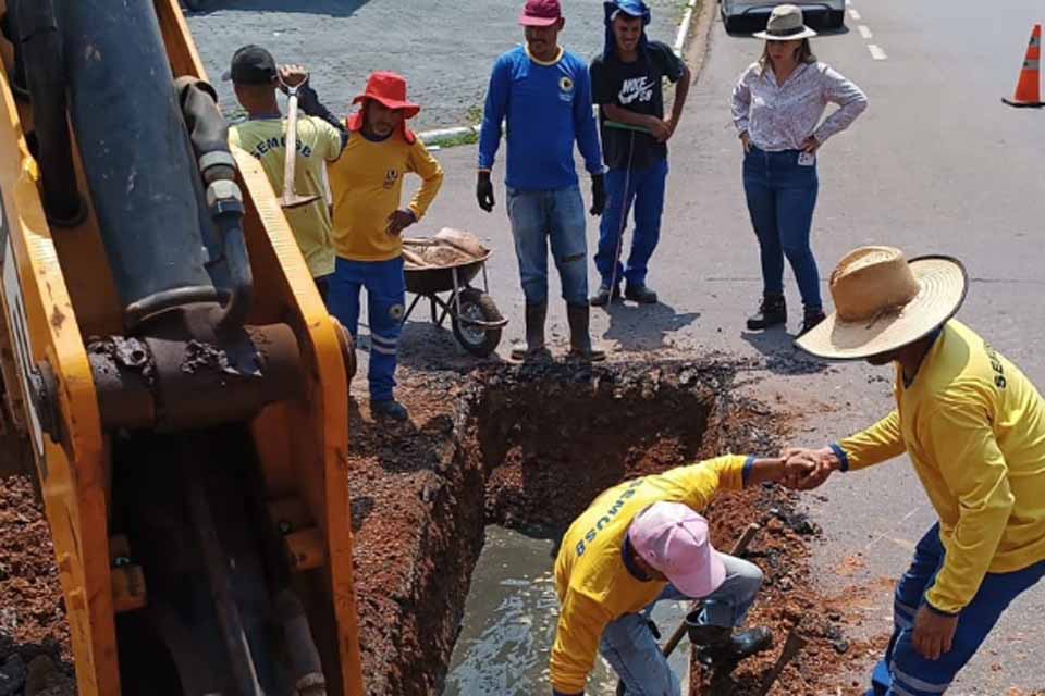 Prefeitura intensifica obras de saneamento para prevenir alagamentos na avenida Sete de Setembro