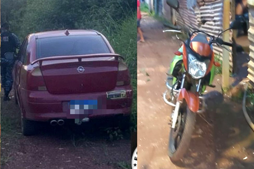 PM recupera carro e moto roubados durante assalto com reféns na zona leste