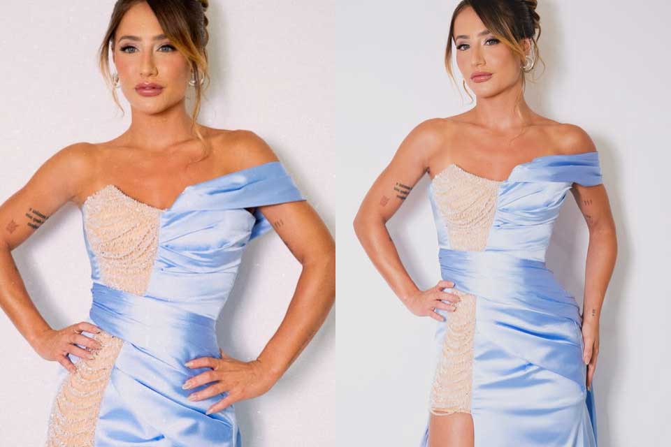 Bruna Griphao divide opiniões com vestido de duas cores no casamento de Lexa: “Misericórdia”