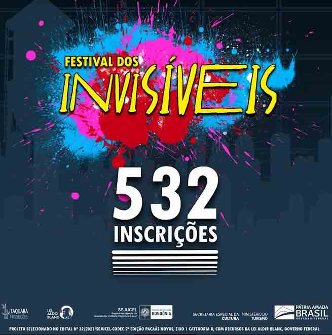 Festival dos Invisíveis recebe mais de 500 inscrições 
