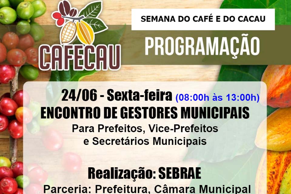 Semana do Café e do Cacau tem início; programação conta com estandes 80 expositores locais e regionais