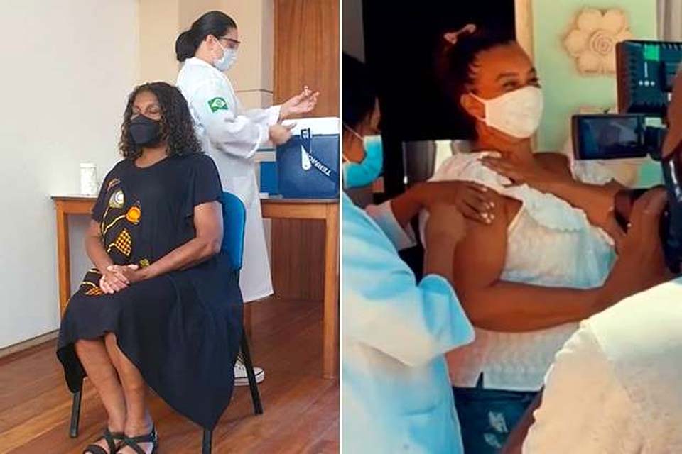 Solange Couto e Zezé Motta são vacinadas contra a Covid-19