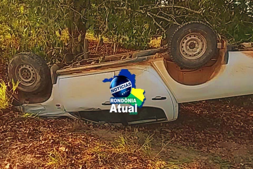 Capotamento é registrado na Linha-128 na zona Rural de Ji-Paraná