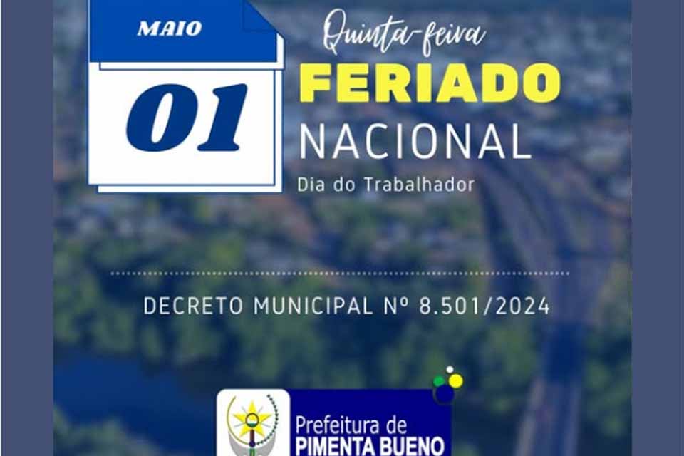 Prefeitura comunica que órgãos públicos municipais estarão fechados em razão do Feriado Nacional