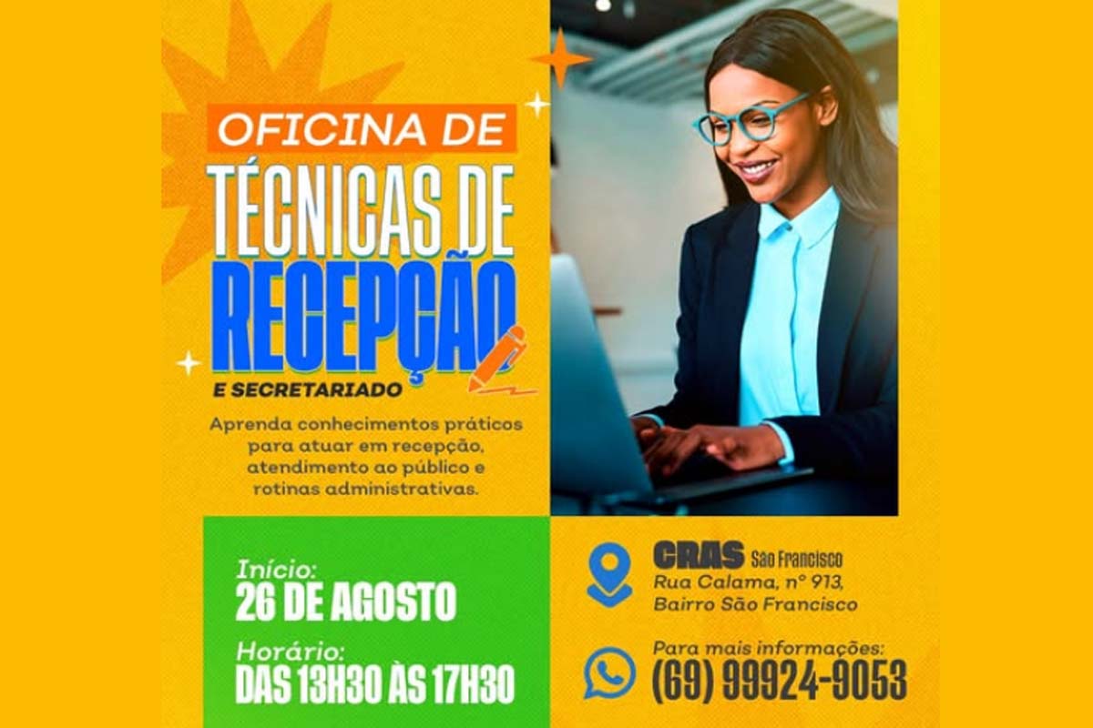 SEMASF está com inscrições abertas para a Oficina de Técnicas de Recepção e Secretariado