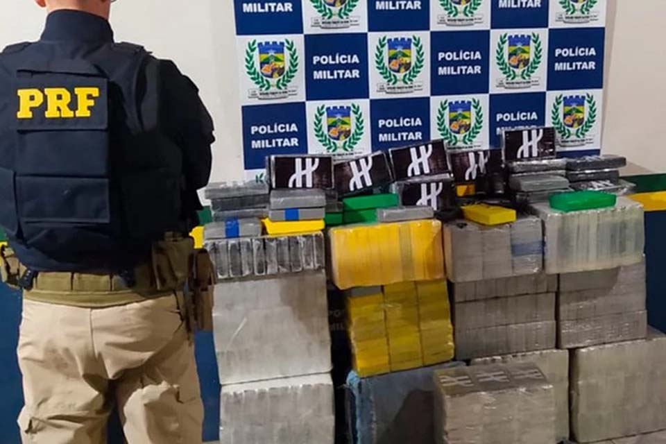 PMRO e PRF participa de apreensão de quase 450 KG de Cocaína