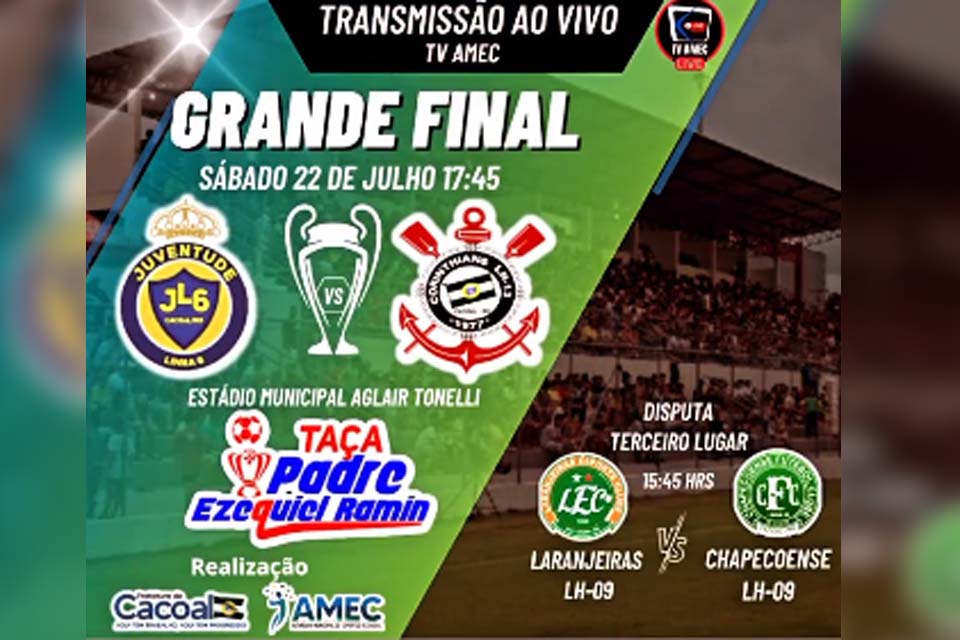 Taça Padre Ezequiel Ramin: Final entre Corinthians e Juventude agita Cacoal neste sábado