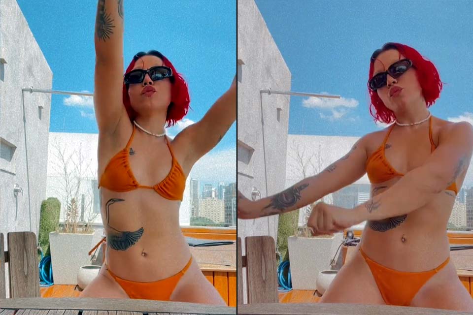 Priscilla posa de biquíni e exibe tatuagens: 'Afrontosa esta mulher'