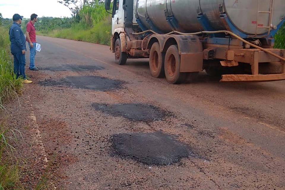 Comissão de Fiscalização do DER faz vistoria técnica dos reparos na RO-135