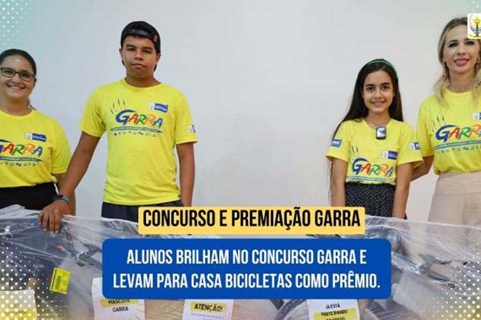Estudantes do município de Pimenta Bueno brilham no concurso Garra e são premiados 