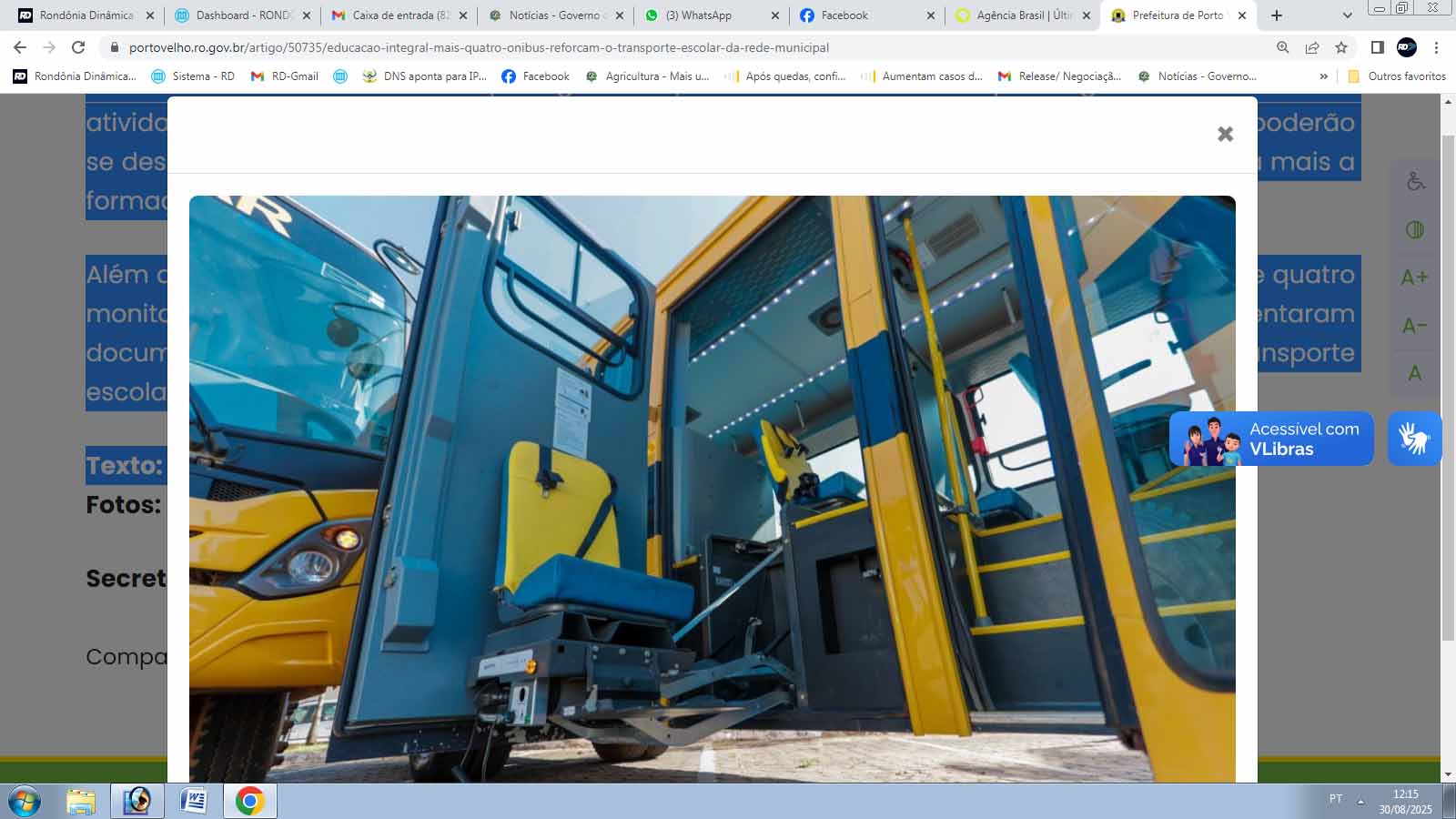 Mais quatro ônibus reforçam o transporte escolar da rede municipal