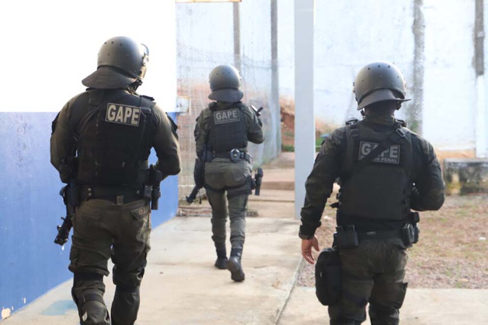A ação foi realizada por policiais penais do GAPE, um cão farejador e um representante da Senappen