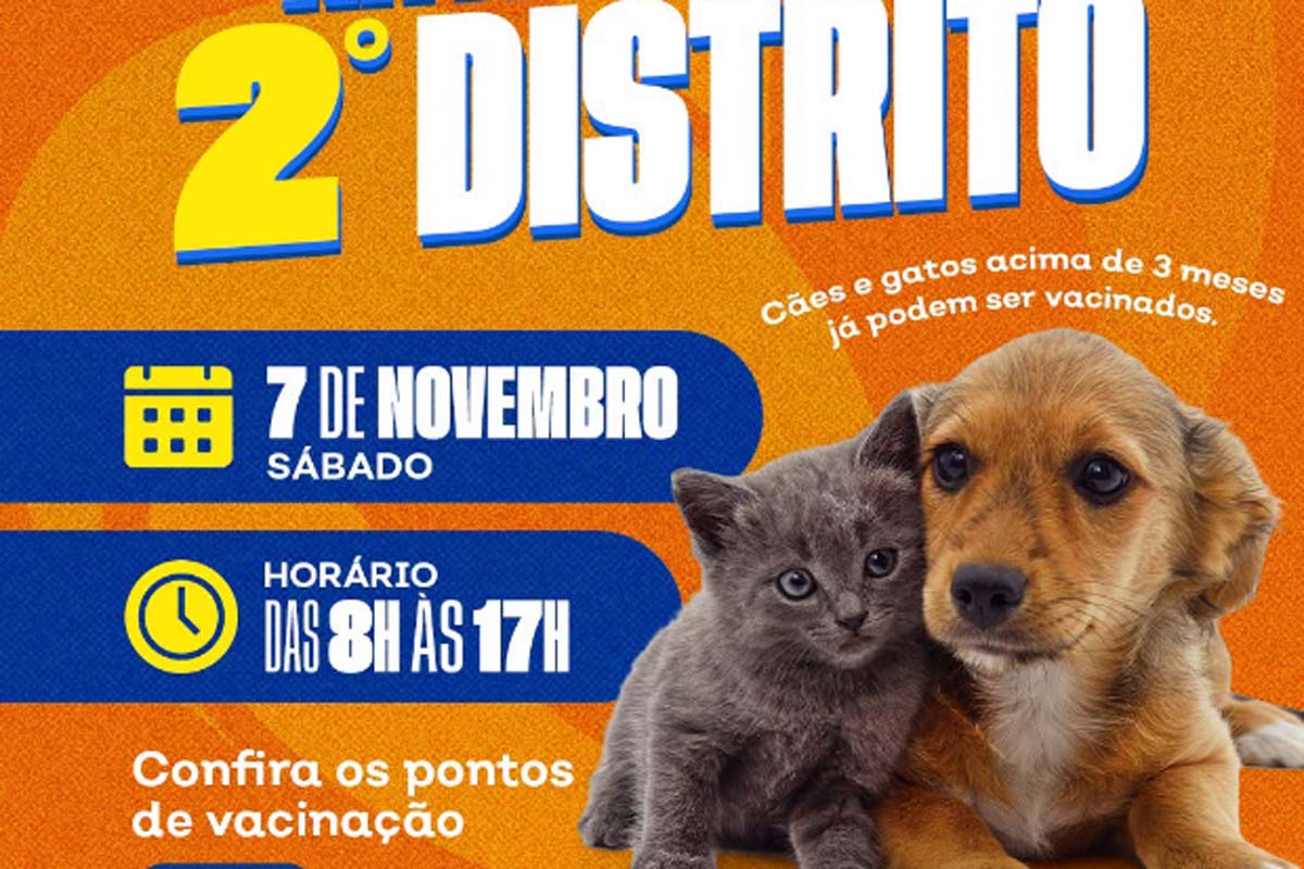 Vacinação antirrábica será realizada no 2º distrito de Ji-Paraná no próximo dia 7 de novembro
