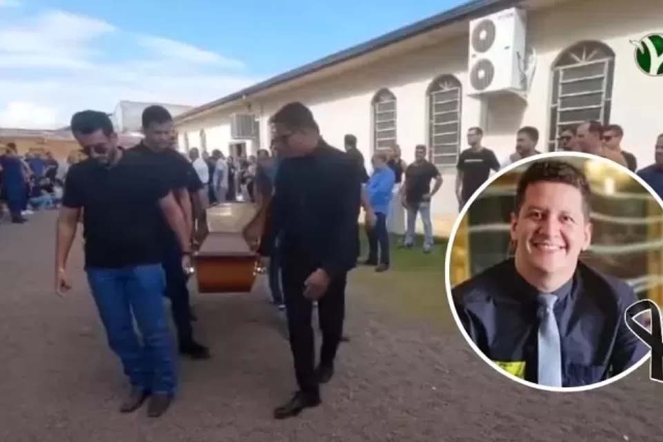 Multidão acompanha cortejo fúnebre de Marcelo Stocco em Pimenta Bueno