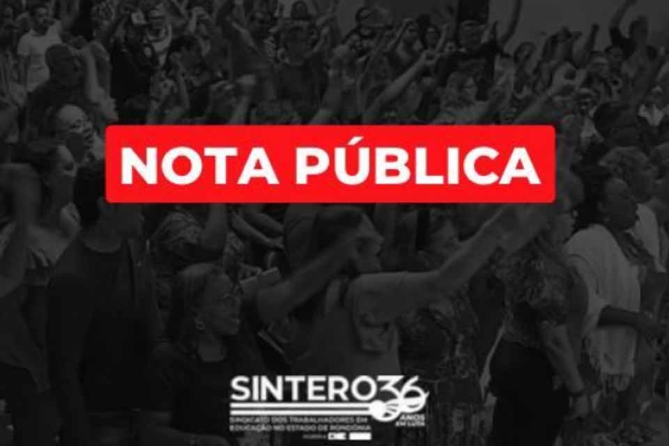 SINTERO se solidariza com a greve das/dos professoras/es do Distrito Federal