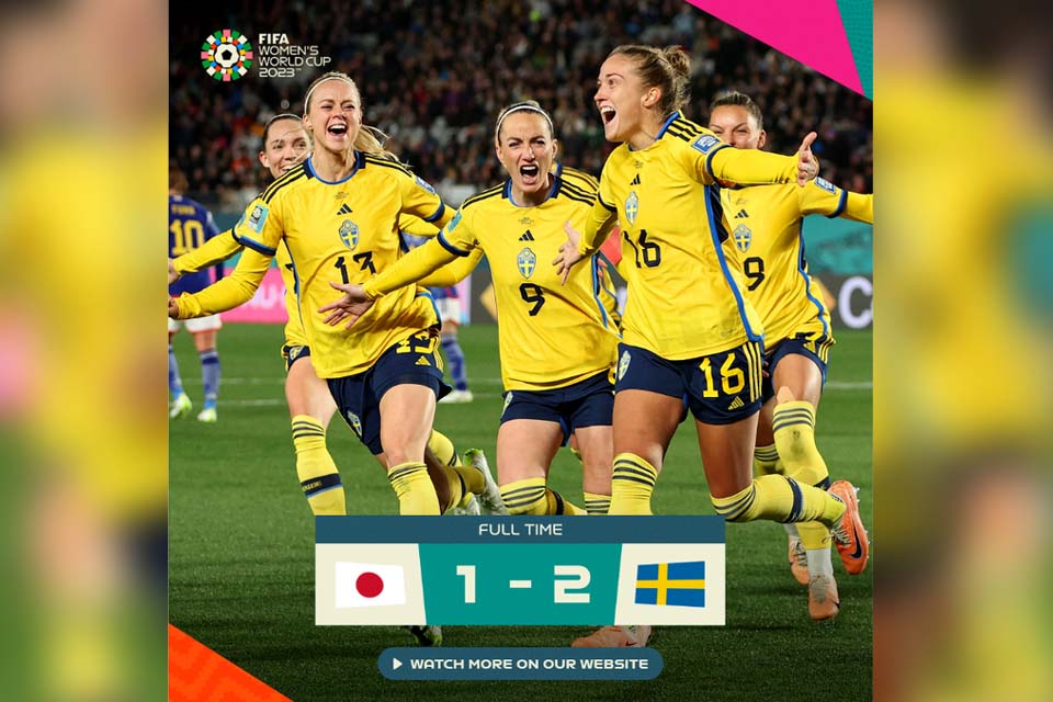 Suécia derrota Japão para manter vivo o sonho de título na Copa