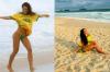 Jade Picon surge com biquíni fininho nas cores do Brasil