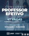 UNIR abre concurso com 47 vagas para professores efetivos em diversas áreas