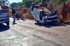 Motorista é socorrido após carro capotar na RO-383 entre Cacoal e Nova Estrela