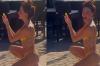Isis Valverde exibe boa forma com biquíni cavado em dia de sol