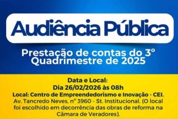 Prefeitura realiza Audiência Pública de Prestação de Contas – 3º Quadrimestre de 2025