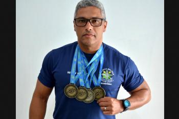 Sargento da PM de Rondônia supera lesão grave e conquista quatro medalhas de ouro no Troféu Brasil Master
