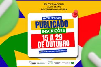 Fundação de Cultura e Juventude publica editais do segundo ciclo da Política Nacional Aldir Blanc