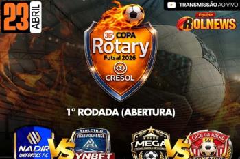 36ª Copa Rotary Cresol de Futsal começa nesta quinta-feira, 23, em Rolim de Moura