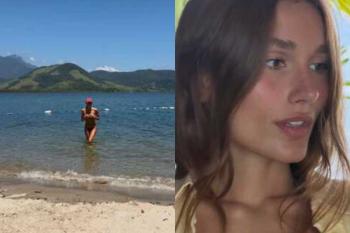 Sasha Meneghel surge fazendo topless em registros do Natal em família
